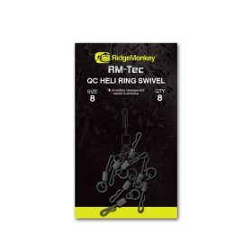   Ridgemonkey Rm-Tec Quick Change Heli Ring Swivel Mărimea11 Agrafă rapidă cu inel 10buc