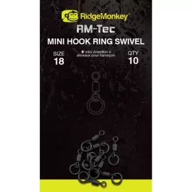   Ridgemonkey Rm-Tec Mini Hook Ring Swivel Mikro Vârtelniță cu Inel 10Db