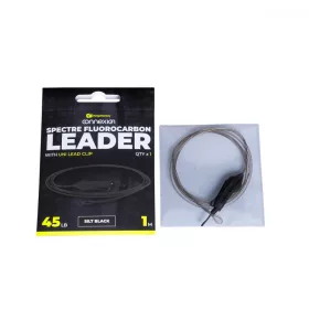   Ridgemonkey Spectre Fluorocarbon Uni Lead Clip Leader - Silt Negru Montură de crap