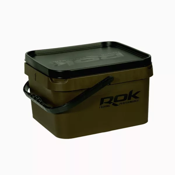 ROK Găleată de Amestecare Pătrată Verde de 10 Litri cu Capac