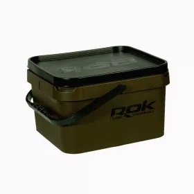   ROK Set Găleată de Momeală Pătrată de 10 Litri cu Inserție și Capac Verde