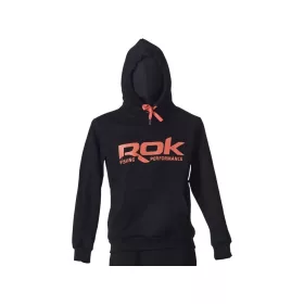 ROK Black Hoodie Fekete Kapucnis Pulóver L