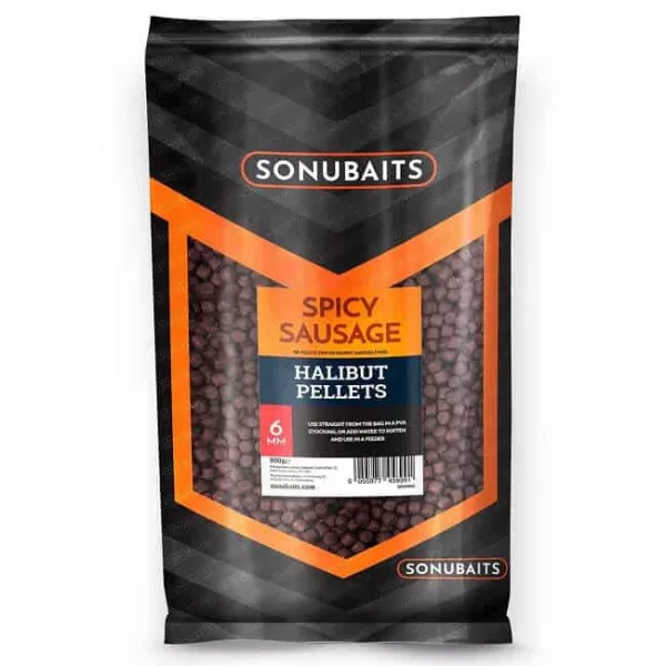 Sonubaits Spicy Sausage Halibut Pellets - 6mm (S0920005) peletă de hrănire