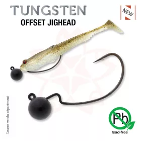   Sakura - TUNGSTEN OFFSET JIGHEAD 1/8 - 3,5G / Hook #2/0 x 2pcs (Black Color) - Cap JIG