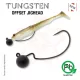 Sakura - TUNGSTEN OFFSET JIGHEAD 3/32 - 2,7G / Hook #2/0 x 2pcs (Black Color) - Cap JIG