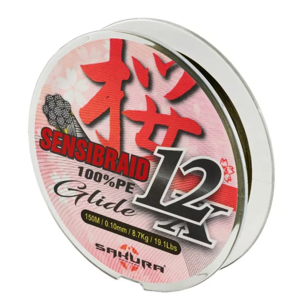 Sakura Sensibraid 12 fir împletit - GREEN 150 M - 0.23 mm / 16.2Kg / 36Lbs