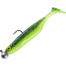   Sakura Shadura Rigged 100 Naluci moi UV Purple Charteuse 100mm - 7gr - Ready Rig - Pre-montat