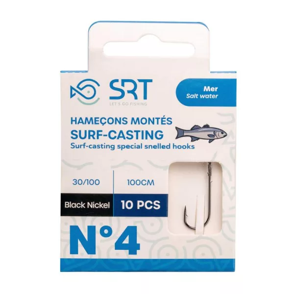 SRT Surf-Casting Special 0,45mm 100cm Monofil 2/0 Cârlig pre-ligaturat 10buc