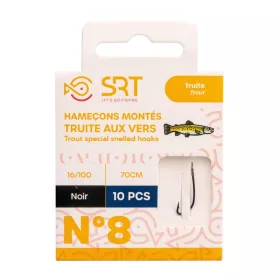   SRT Trout Worm Special 0,14mm 70cm Monofil 12 Cârlig Gata Legat 10buc