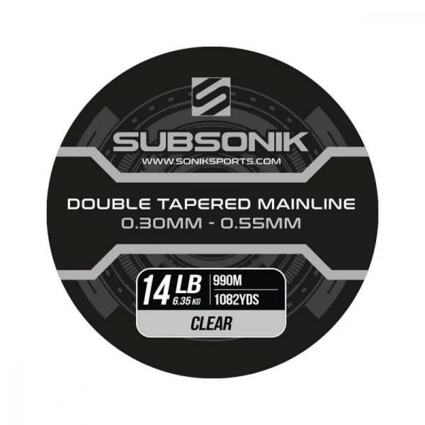 Subsonik Double Tapered Main Line Clear 12Lb 990m (3X330) Fir principal monofilament conic