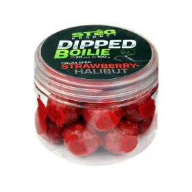   Stég Dipped Boilie 20mm Boilies de Momeală Căpșuni-Halibut 100gr