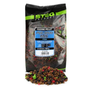 Stég PVA-Spod Mix 3-5-8mm Amestec de Pelete de Pește 800gr
