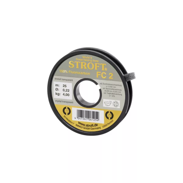 Stroft FC2 Kristálytiszta Áttetsző 0,22mm 25m Fluorocarbon Előkezsinór