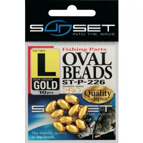   Sunset - HARD OVAL BEADS GOLD 8x3,8mm X20 - Mărgele de cauciuc