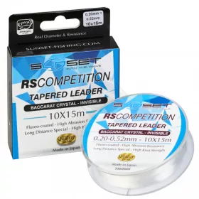   Sunset - TAPERED LEADER RS COMPETITION 0,18-0,50mm 10X15M - Fir monofilament - Înaintaș de lansare
