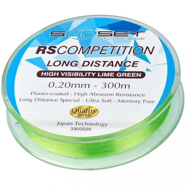 Sunset - RS COMPETITION LONG DISTANCE HI-VISIBILITY LIME GREEN 0,16mm 300M - Fir monofilament