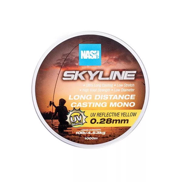Nash Skyline Mono UV Galben 0,26mm 1000m Fir monofilament principal