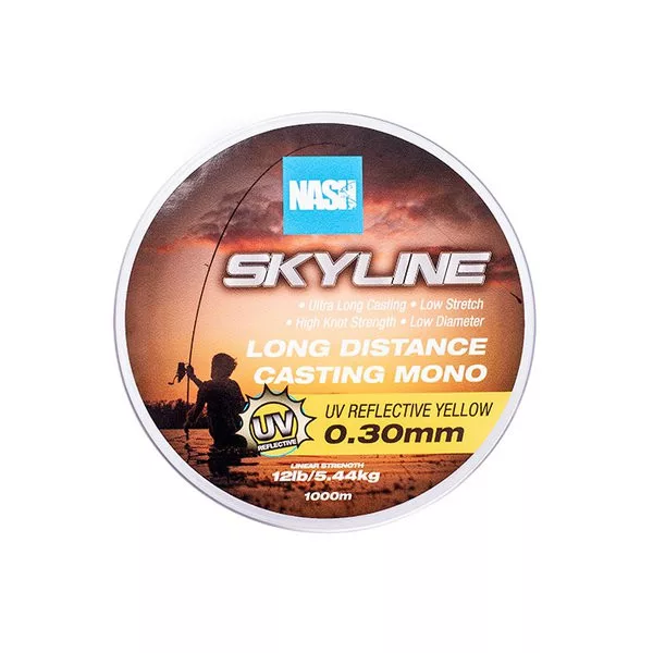Nash Skyline Mono UV Galben 0,30mm 1000m Fir monofilament principal