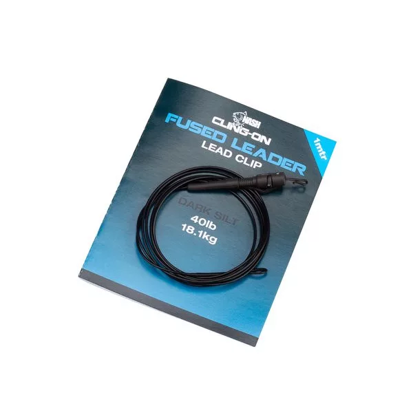 Nash Cling-On Fused Lead Clip Leader Silt 1m Clip de plumb Montură Leadcore pentru boilies