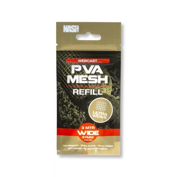 Nash Webcast Ultra Weave PVA Plasă de Reîncărcare Lată 37mmx3m
