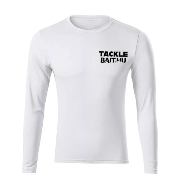 TackleBait Tricou cu mânecă lungă cu logo Alb M