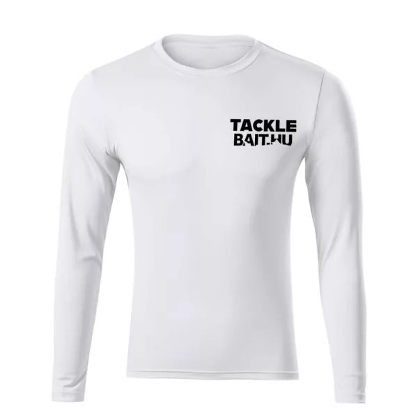 TackleBait Tricou cu mânecă lungă cu logo Alb 3XL