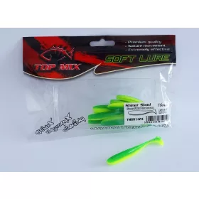   Top Mix Shiner Shad Green-Yellow Chartreuse 7,6cm Momeală Plastic 10buc