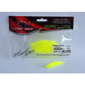   Top Mix Shiner Worm Chartreuse 6,0cm Momeală din plastic tip vierme 10buc
