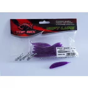   Top Mix Shiner Worm Purple Red 6,0cm Momeală Plastică tip Vierme 10buc