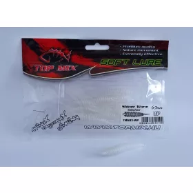   Top Mix Shiner Worm White Pearl 6,0cm Râmă de Plastic Momeală 10buc