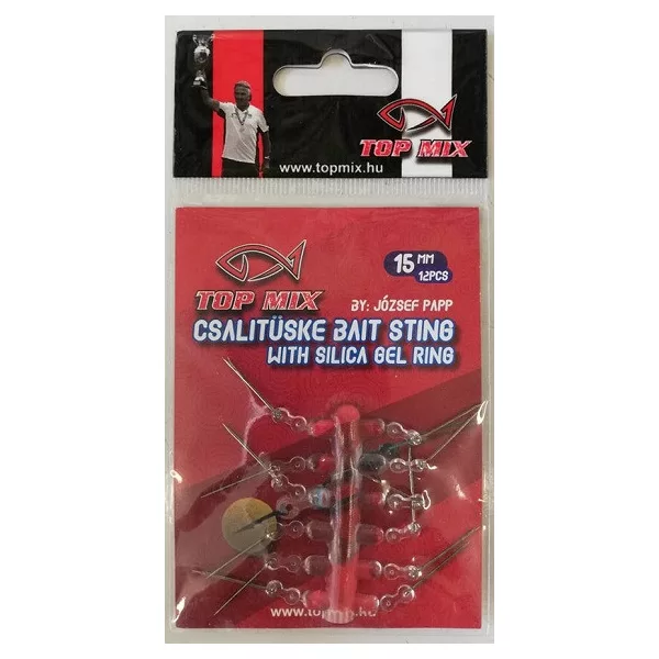 Top Mix Spin pentru Nădit 15mm, pe Forfac cu Fir de Păr din Silicon, 12 bucăți