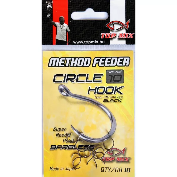 Top Mix Method Feeder Circle 10 Cârlig de crap cu ochi, fără barbetă 10buc