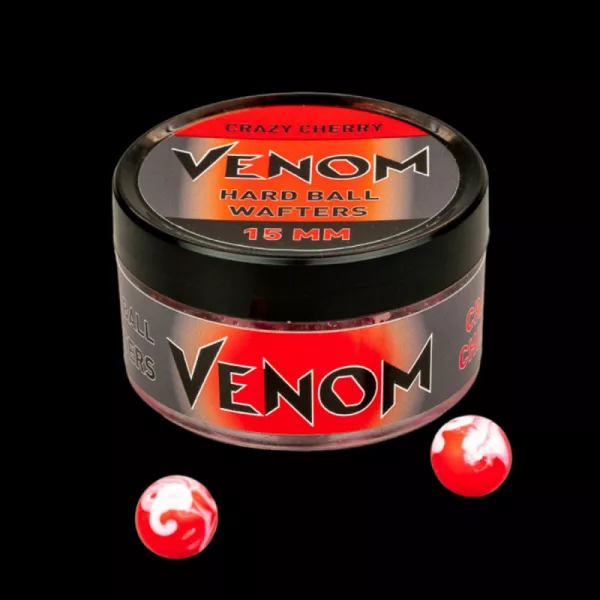 Feedermánia Venom Hard Ball Wafters 15mm Crazy Cherry Boilie de nădire