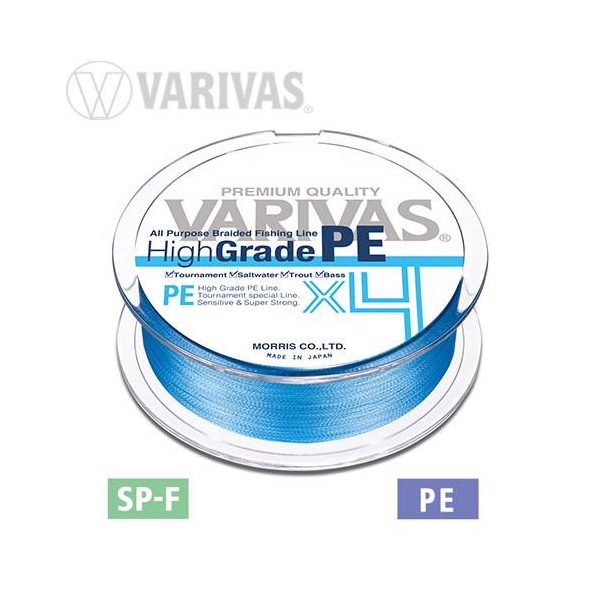 Varivas High Grade PE X4 Water Blue 150m #1,2 0,185mm 21lb Fir textil împletit