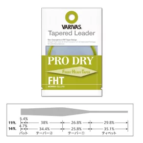   Varivas Lider Conic Tapered Leader Pro Dry FHT 3X 4,26m 0,205-0,46mm Lider pentru fly-fishing