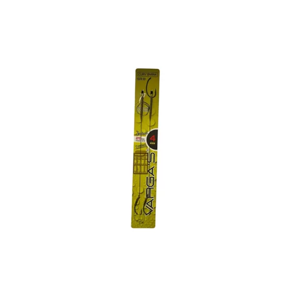 Vargas Curv Shank SR.8 4 Füles, Szakállas Fonott 20cm Előkötött Horog 2db