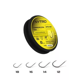   Nytro NTO4 Commercial 16 0,13mm 20cm Előkötött Lapkás, Szakáll Nélküli Horog 8db