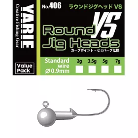 Yarie 406 Round VS Semi Barb 1/0 5,0gr Jig Head 10buc
