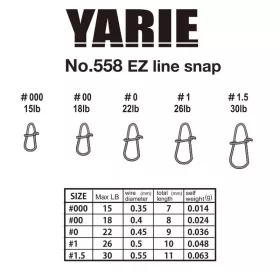 Yarie 558 Ez Line Snap 15lb 000 Clește 11 buc