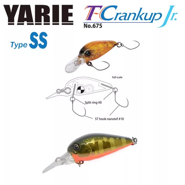 Yarie 675 T-Crankup Jr Type SS 2,8cm 2,1gr C33 Kurokin Yamame MG Vobler