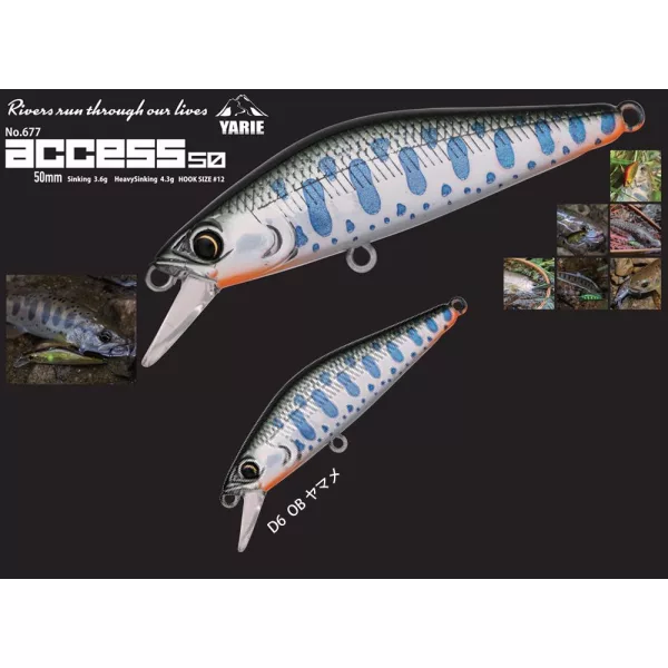 Yarie 677 Access HS 50mm 4,3gr D6 OB Yamame Wobbler