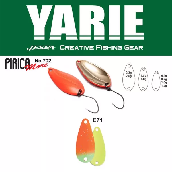 Yarie 702 Pirica More 2,6gr E71 AG Carrot Lingură Oscilantă