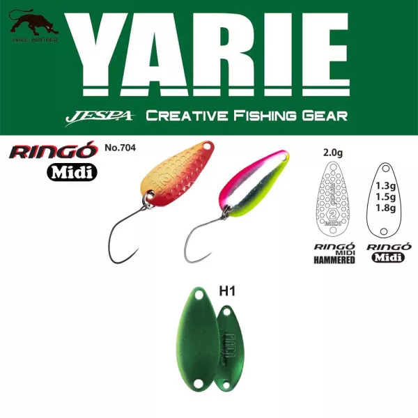 Yarie 704 Ringo Midi 1,8gr H1 Green Metallic Lingură Oscilantă