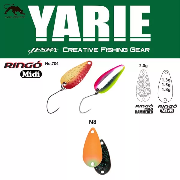 Yarie 704 Ringo Midi 1,8gr N8 AG Carrot/Black Lingură Oscilantă
