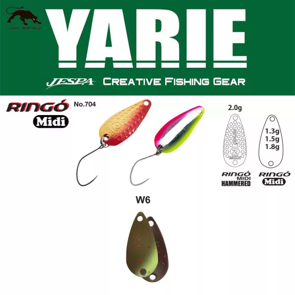 Yarie 704 Ringo Midi 1,8gr W6 Ehesukai Lingură Unduitoare