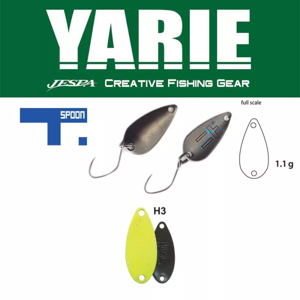 Yarie 706 T-Spoon 1,1gr H3 Chart Glitter Lingură Ondulată