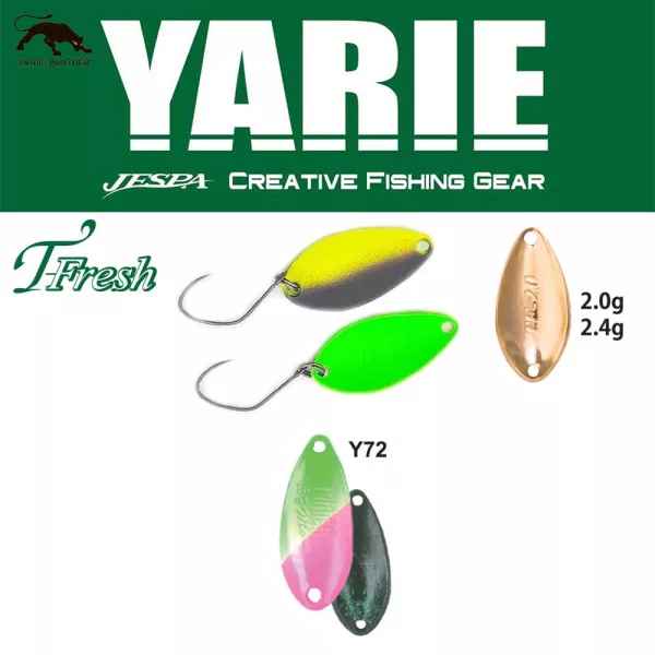 Yarie 708T T-Fresh 2,4gr Y72 Green/Pink Nălucă Oscilantă