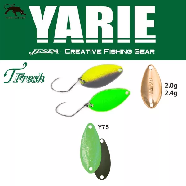 Yarie 708T T-Fresh 2,4gr Y75 Green Hololume Lingură Oscilantă