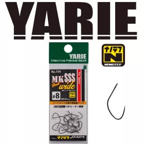   Yarie 739 MK SSS Wide 09 Barbless Cârlig cu ochet, fără barbă, cu o singură ancoră pentru răpitori 15buc