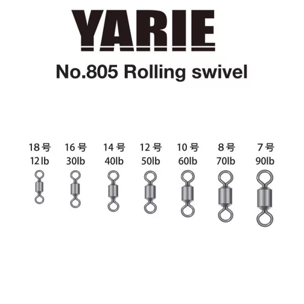 Yarie 805 Rolling Swivel Black 70lb 8 Vârtelj 16db